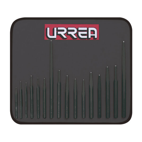 Juego de puntos, punzones, cinceles y botadores, 16 piezas Urrea