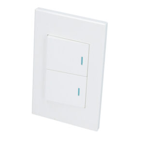 Placa 2 Interruptor 1/2, línea Premium, color blanco Surtek