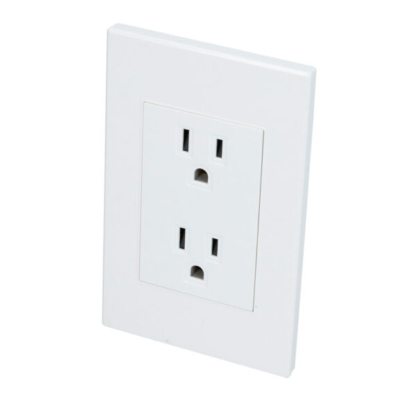 Placa contacto dúplex 1/1, línea Premium, color blanco Surtek