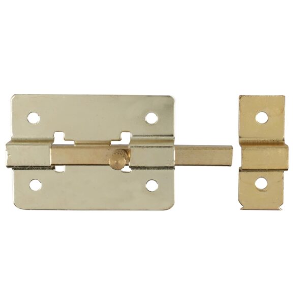 Pasador de sobreponer de barra latón brillante 8 cm Lock