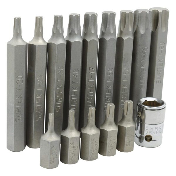 Juego de puntas Torx hexágono de 3/8", 15 piezas en blíster Surtek