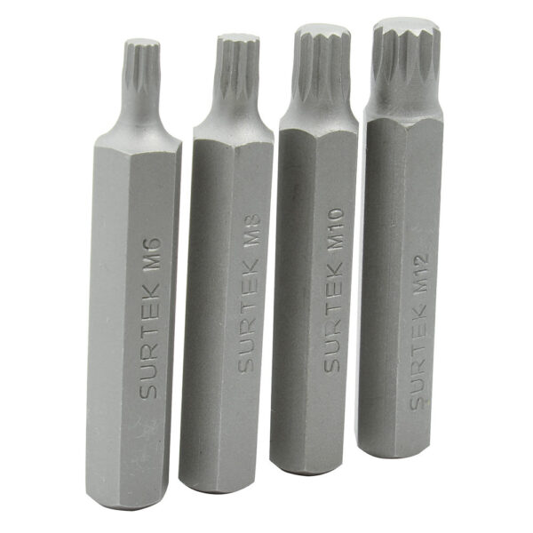 Juego de puntas bristol hexágono de 1/4", 4 piezas Surtek