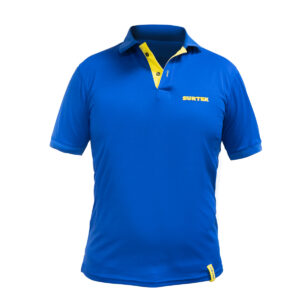Playera tipo polo dry fit para caballero color azul talla M Surtek