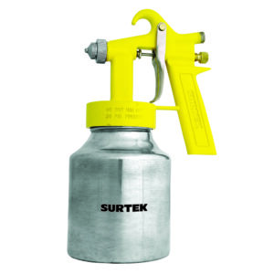 Pistola para pintar con vaso reforzado de baja presión, capacidad 1000 ml, 45 PSI Surtek