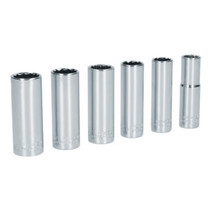 Juego de dados largos cuadro de 1/2" 12 puntas, en pulgadas, 6 piezas Surtek