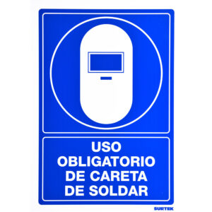 Señal "Uso obligatorio de careta de soldar" Surtek