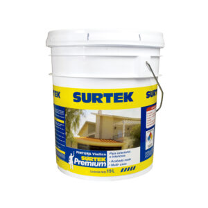 Cubeta de pintura vinílica premium 19 Lt color azul intenso Surtek
