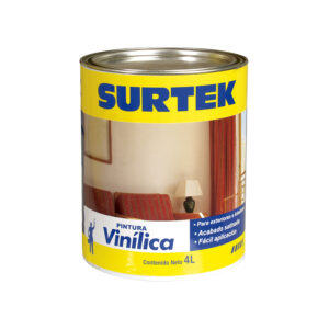 Cubeta de pintura vinílica 4 Lt color blanco Surtek