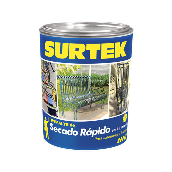 Esmalte de secado rápido 250 ml color negro Surtek