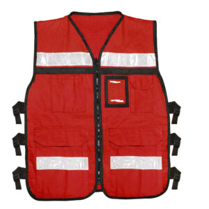 Chaleco de seguridad tipo supervisor abierto con reflejante rojo G Urrea