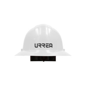 Casco de seguridad con ajuste de matraca ala completa de 4 puntos, color blanco Urrea