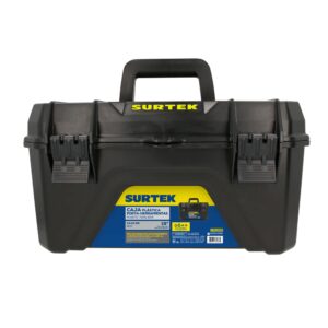 Caja portaherramientas plásticas con broches plásticos negro19" x 10" Surtek