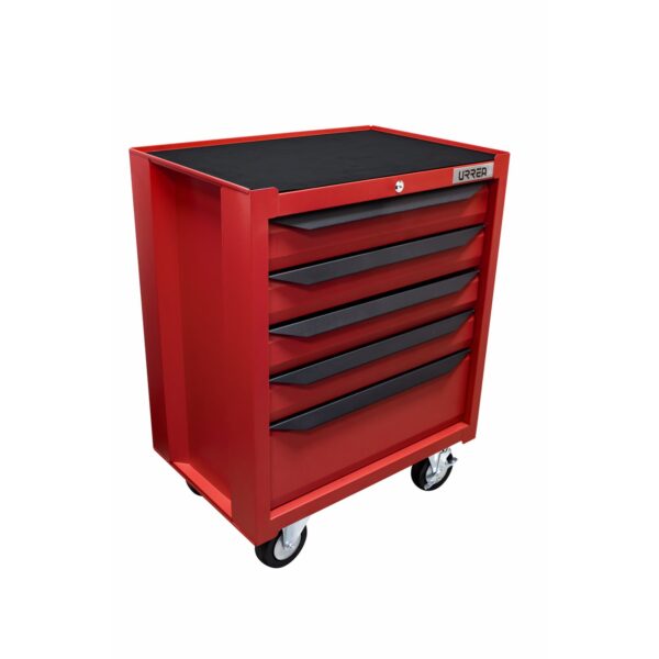 Gabinete móvil con 5 gavetas color rojo y negro 27" serie IN Urrea