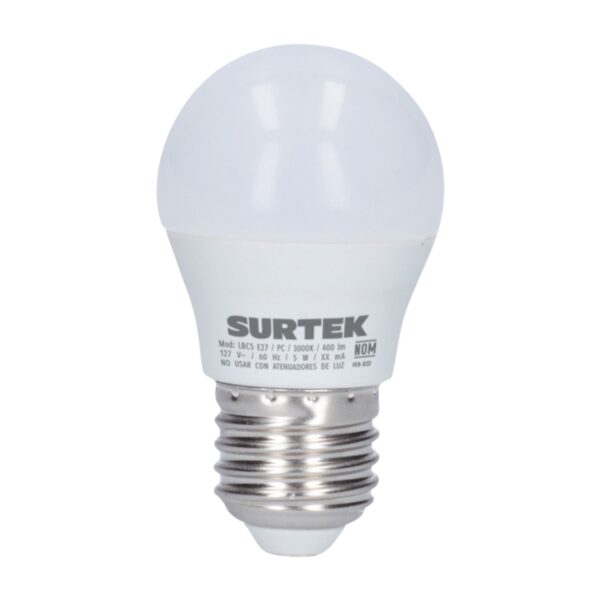 Lámpara de LED tipo bulbo A19, 9 W luz cálida Surtek