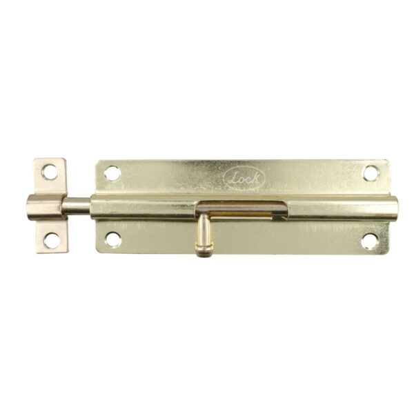 Pasador de sobreponer tipo barril acabado latón brillante, 6 cm Lock