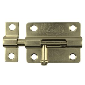 Pasador de sobreponer tipo barril acabado latón brillante, 8 cm Lock