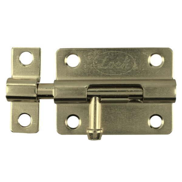 Pasador de sobreponer tipo barril acabado latón brillante, 8 cm Lock