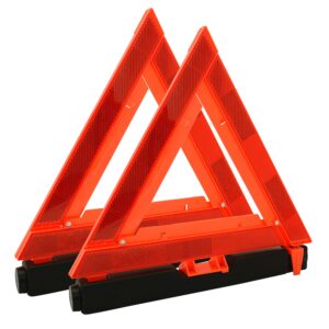 Triangulo reflejante de emergencia con base con arena, 11-1/2", 2 piezas Surtek