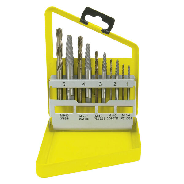 107044 Juego de extractor para tornillos con brocas, 10 piezas Surtek