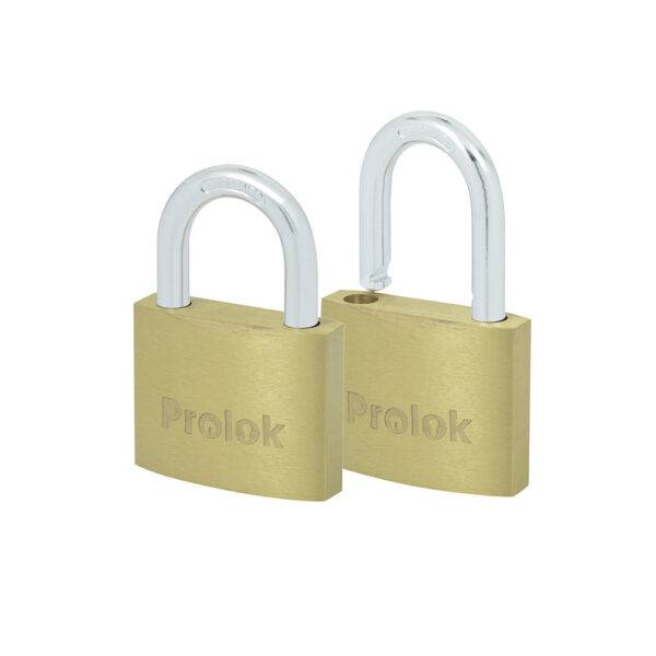 10CAP Juego de candados de latón cortos 40 mm, llave estándar, 2 piezas Prolok