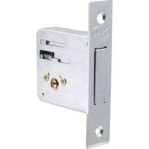Cerrojo para embutir auxiliar, función doble, níquel satinado, llave tetra, en caja Lock