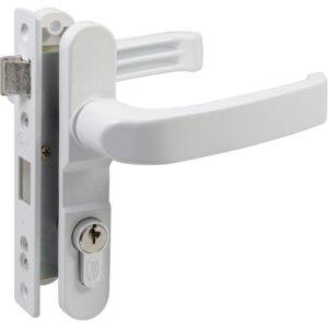 10CL Cerradura Euro para puerta de aluminio función doble, blanco, llave estándar Lock