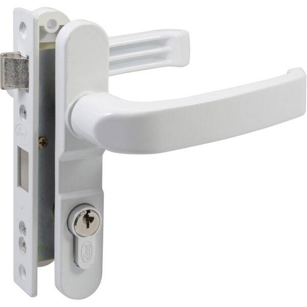 10CL Cerradura Euro para puerta de aluminio función doble, blanco, llave estándar Lock