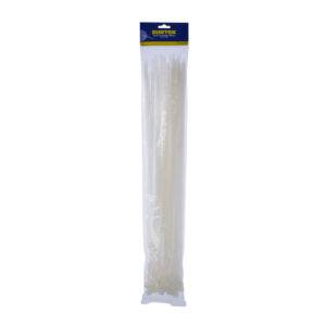 Cinchos plásticos 400 x 7.6 mm, tensión 55 kg de 50 piezas, color blanco Surtek