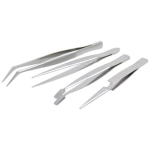 115200 Juego de pinzas de presición tipo tweezer, 4 piezas Surtek