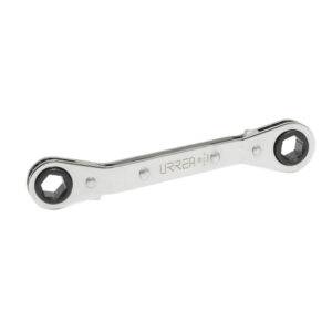 1185M Llave de estrías pulido espejo acodada de matraca métrica, 12 puntas, 15 x 17 mm Urrea
