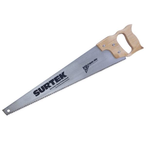 120245 Serrucho triple filo con mango de madera de 18" Surtek