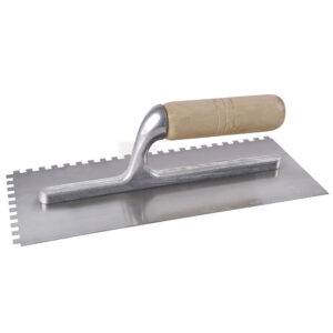 123182 Llana dentada cuadrada de acero al alto carbón con mango de madera 10 remaches, 11" x 5" Surtek