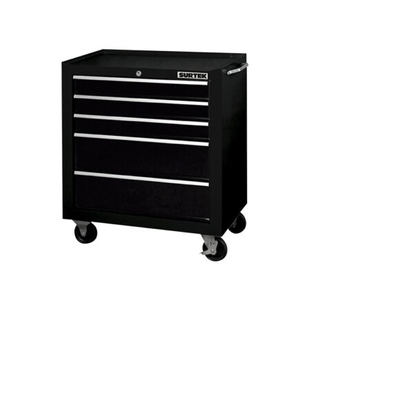 125113 Gabinete móvil con 5 gavetas color negro 27" Surtek