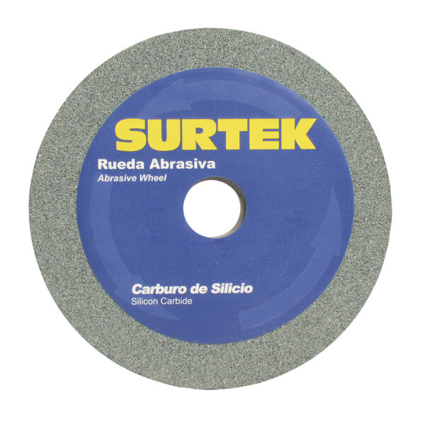 128033 Rueda abrasiva de carburo de silicio verde grano 80, 6" x 1" Surtek