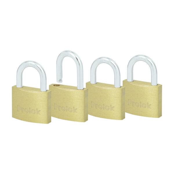12CAP Juego de candados de latón cortos 40 mm, llave estándar, 4 piezas Prolok