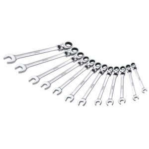 Juego de llaves combinadas pulido espejo flex de matraca spline mét,12 pz en caja plást Urrea