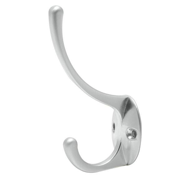 12PE Gancho perchero doble, latón brillante Lock