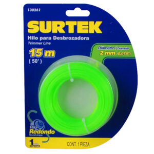 130261 Nailon redondo para desbrozadora en blíster, 2 mm x 15 m Surtek