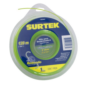 130263 Nailon redondo para desbrozadora doble blíster, 2 mm x 120 m Surtek