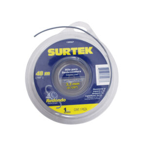 130267 Nailon redondo para desbrozadora doble blíster, 3.3 mm x 48 m Surtek