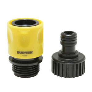 130382 Juego de conectores para grifo con sistema click y adaptador 3/4" GHT, 2 piezas Surtek