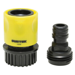 130383 Juego de conectores para manguera de riego con sistema click y adaptador 3/4" GHT,2 piezas Surtek