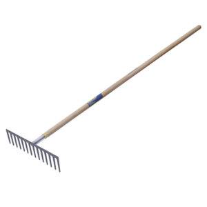 130654 Rastrillo recto para asfalto con mango de madera 60", 16 dientes Surtek