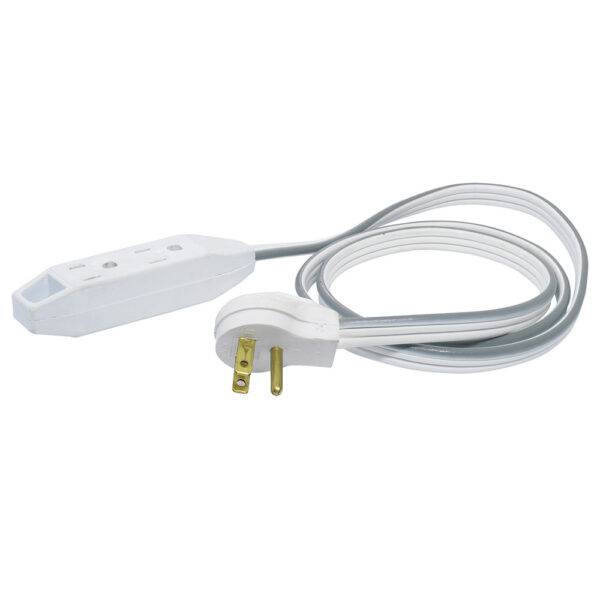 136051 Extensión eléctrica plana aterrizada color blanco, 1 m Surtek