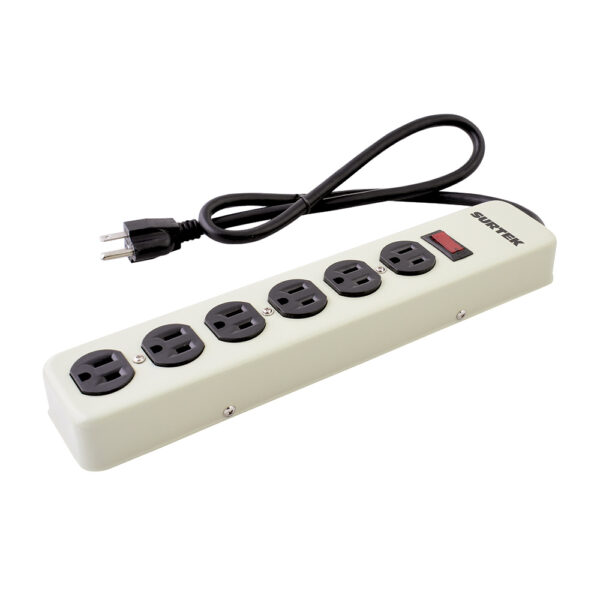 136222 Supresor de picos metálico 6 entradas cable 600 J, de 75 cm Surtek