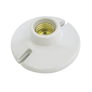 136663 Portalámpara redonda de porcelana para techo 3", color blanco Surtek