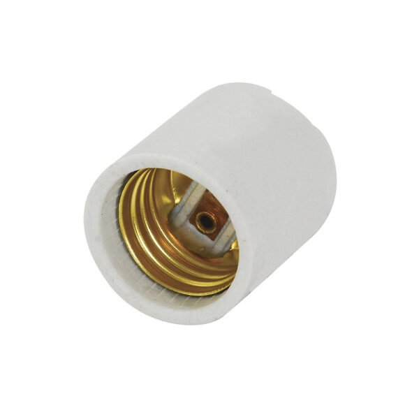 136675 Portalámpara sencilla de porcelana 3.5 cm, color blanco Surtek