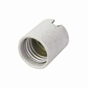 136676 Portalámpara con soporte tipo niple de porcelana 4 cm, color blanco Surtek