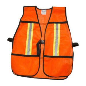 137376 Chaleco de seguridad de malla de poliéster con correas ajustables naranja unitalla Surtek
