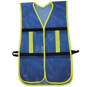 137493 Chaleco de seguridad de malla de poliéster con ajuste de doble gancho azul unitalla Surtek